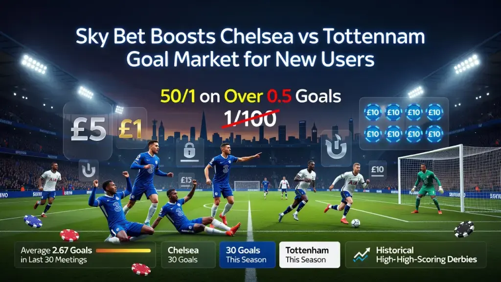 Sky Bet Boosts Chelsea vs Tottenham Goal Market for New Users